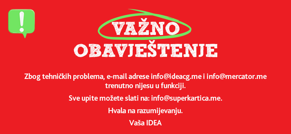 Važno obavještenje